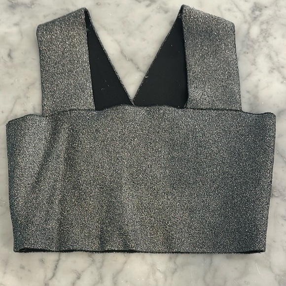 A.L.C. Ali silver metallic crop top - Picture 3 of 5